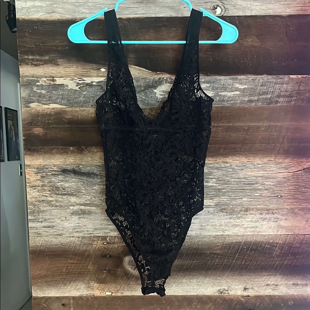 Victoria's Secret Black Lace Bodysuit